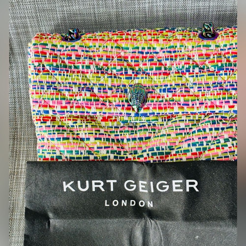 NWT Kurt Geiger London Tweed Large Kensington - Picture 3 of 10